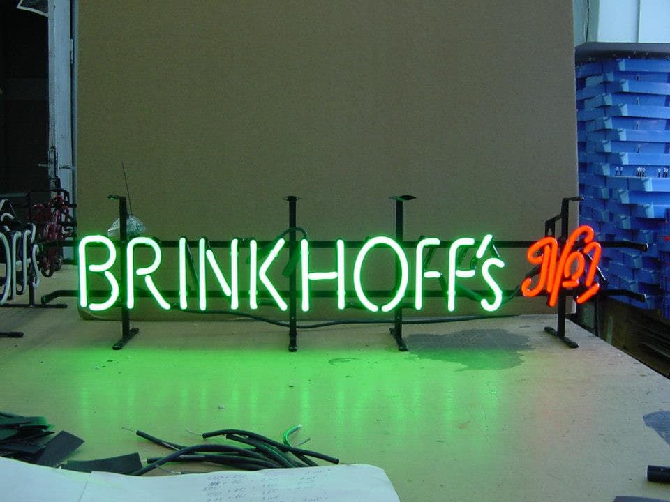 "Brinkhoff's No.1" Green Neon Logo